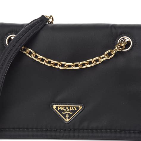 prada tessuto chain strap|PRADA Saffiano Tessuto Nylon Chain Shoulder Bag Black .